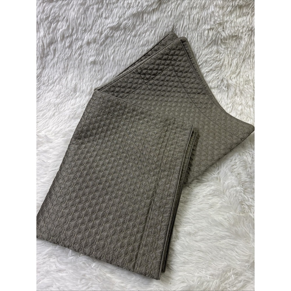 Ethan Allen Tanchoi Standard Shams Set of 2 20x26 Woven Neutral